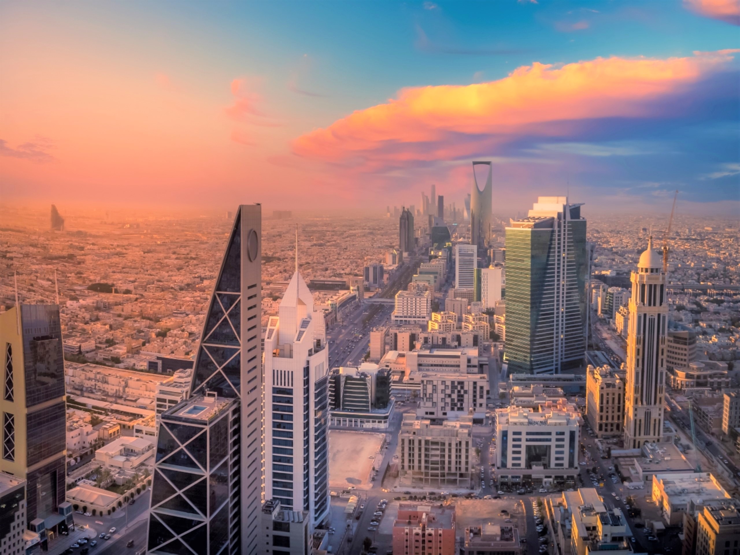 Middle East Location This is a photo of a sky view of Saudi Arabia.